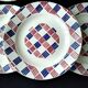 6 flat plates in Saint Amand earthenware Art Deco style