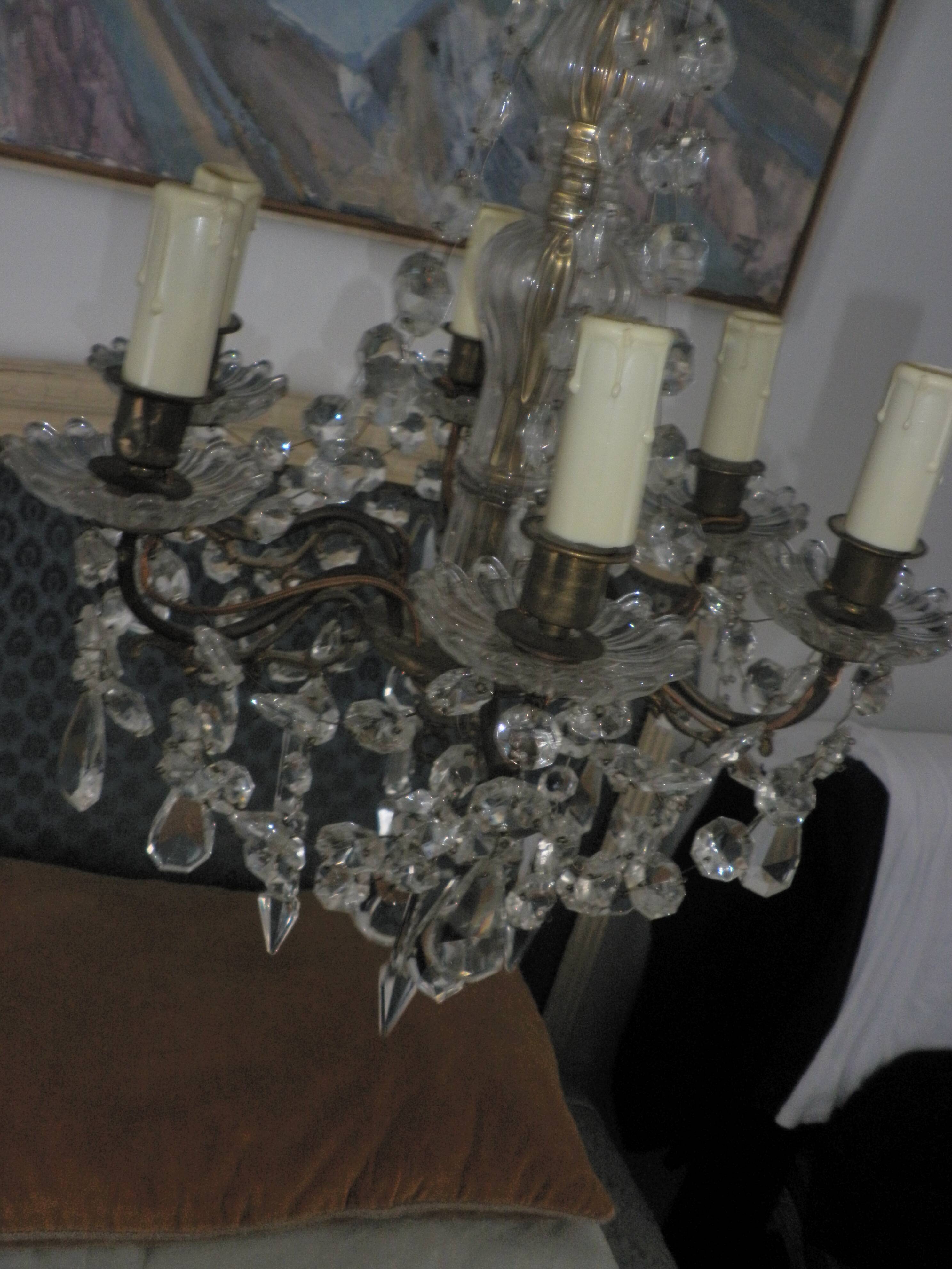 Antique Louis XVI chandelier with pendants