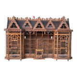 Important bird cage - aviary representing a house early 20th century l 158 cm