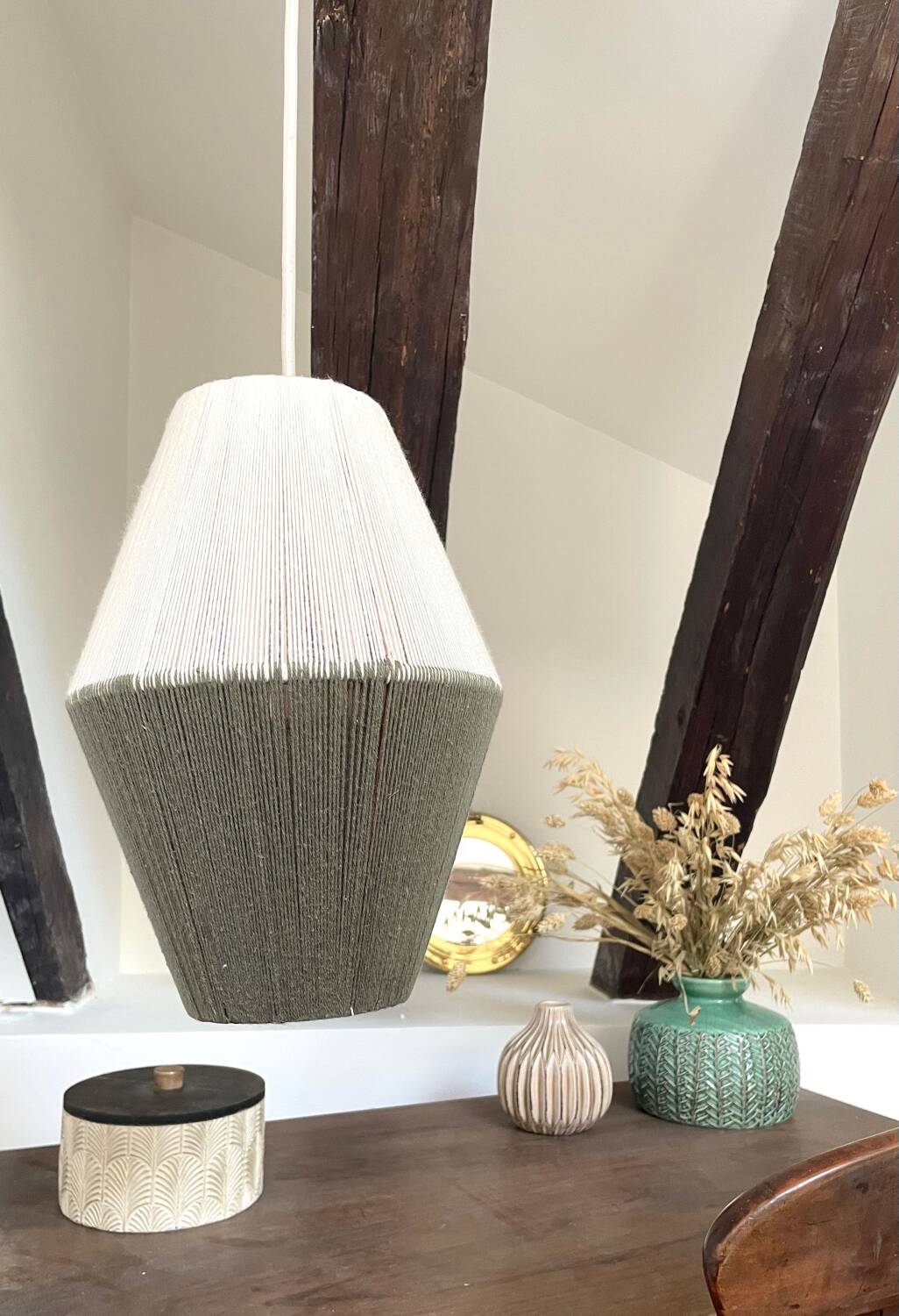 Cotton thread woven lamp