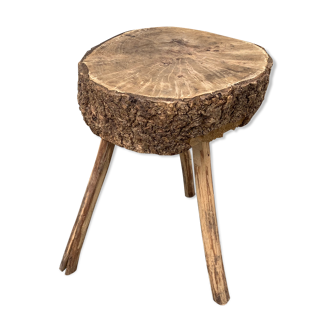 Raw tripod table in cork oak