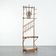 Antique French bamboo standing coat rack with mirror and umbrella stand