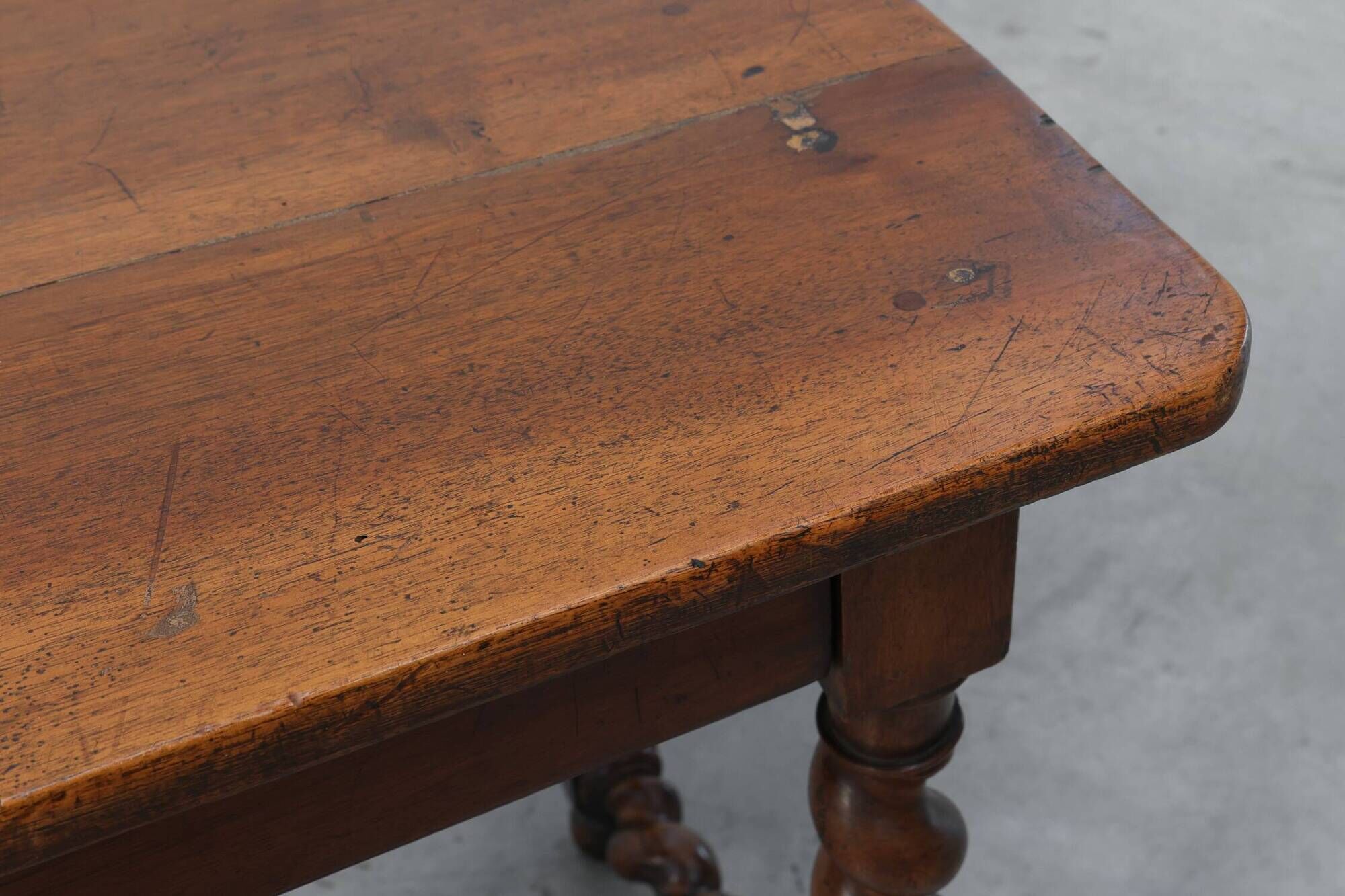 French Barley Twist Walnut Side Table with Drawer, circa 1880