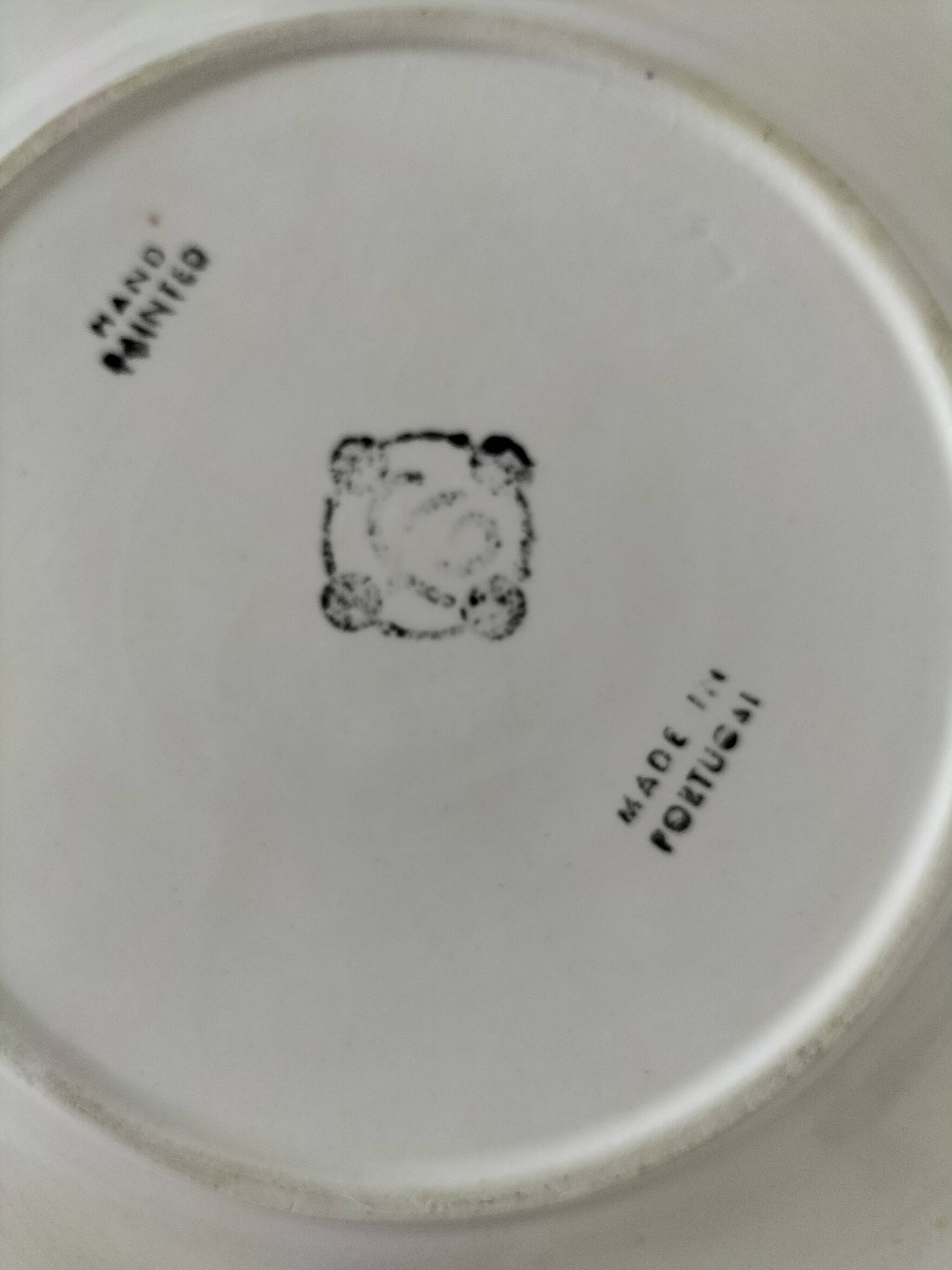 Two vintage leaf barbotine plates