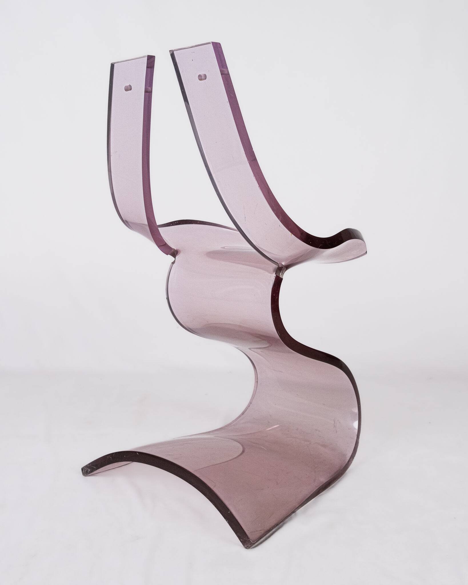 Lavender Lucite chair by Michel Dumas, France, 1970.