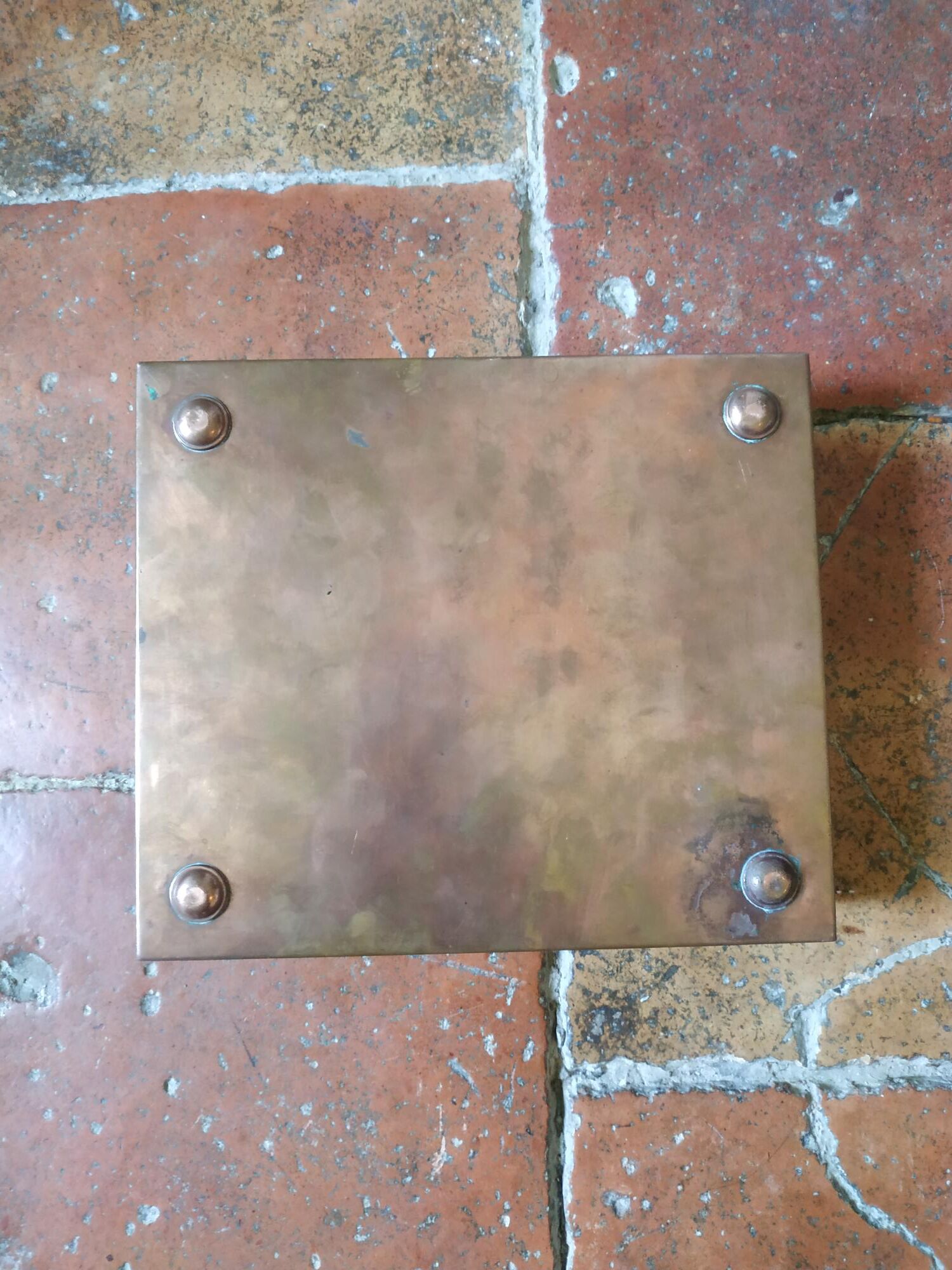 Old copper hot water bottle