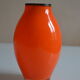 Vase vintage glass orange mouth blow murano italy