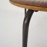 Teak and metal tripod stool, Denmark 1960's