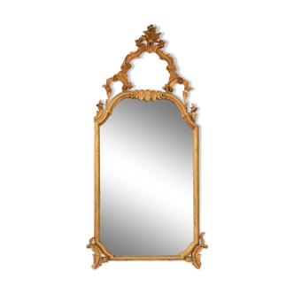 Miroir en bois doré 132x56 cm