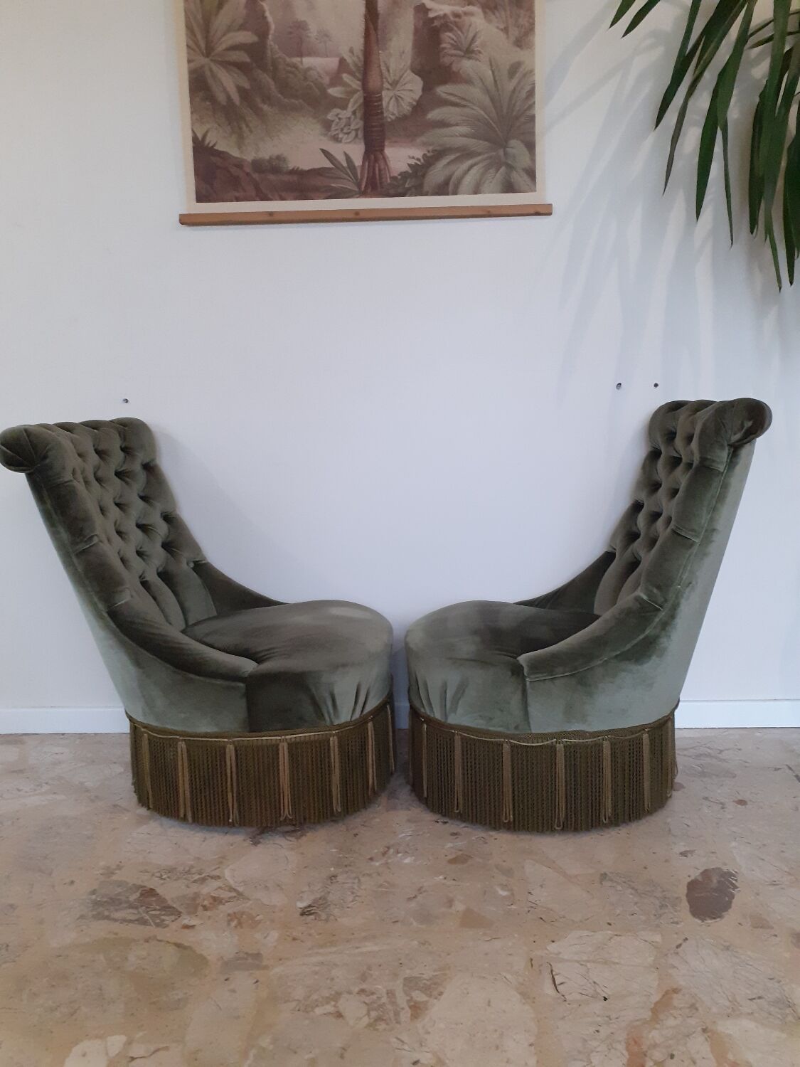 Pair of toad armchairs