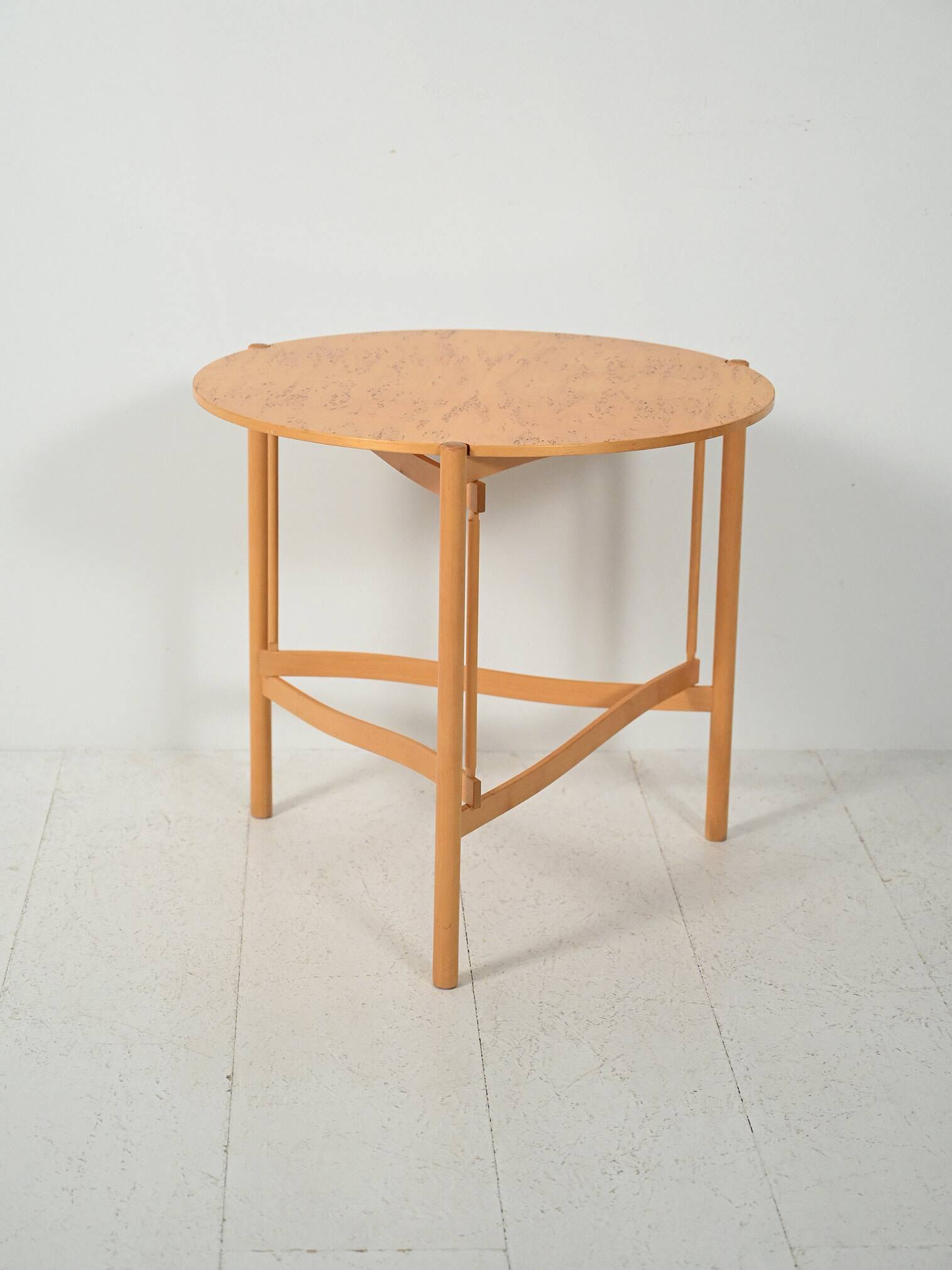 Scandinavian round birch coffee table by Karl Andersson & Söner