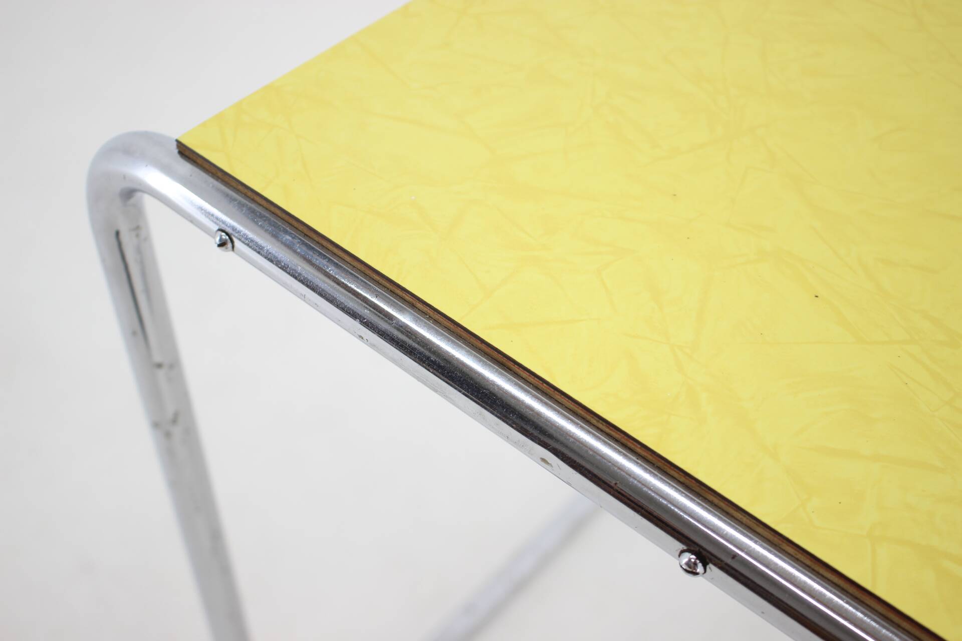 1960s tubular chrome plated side table, czechoslovakia