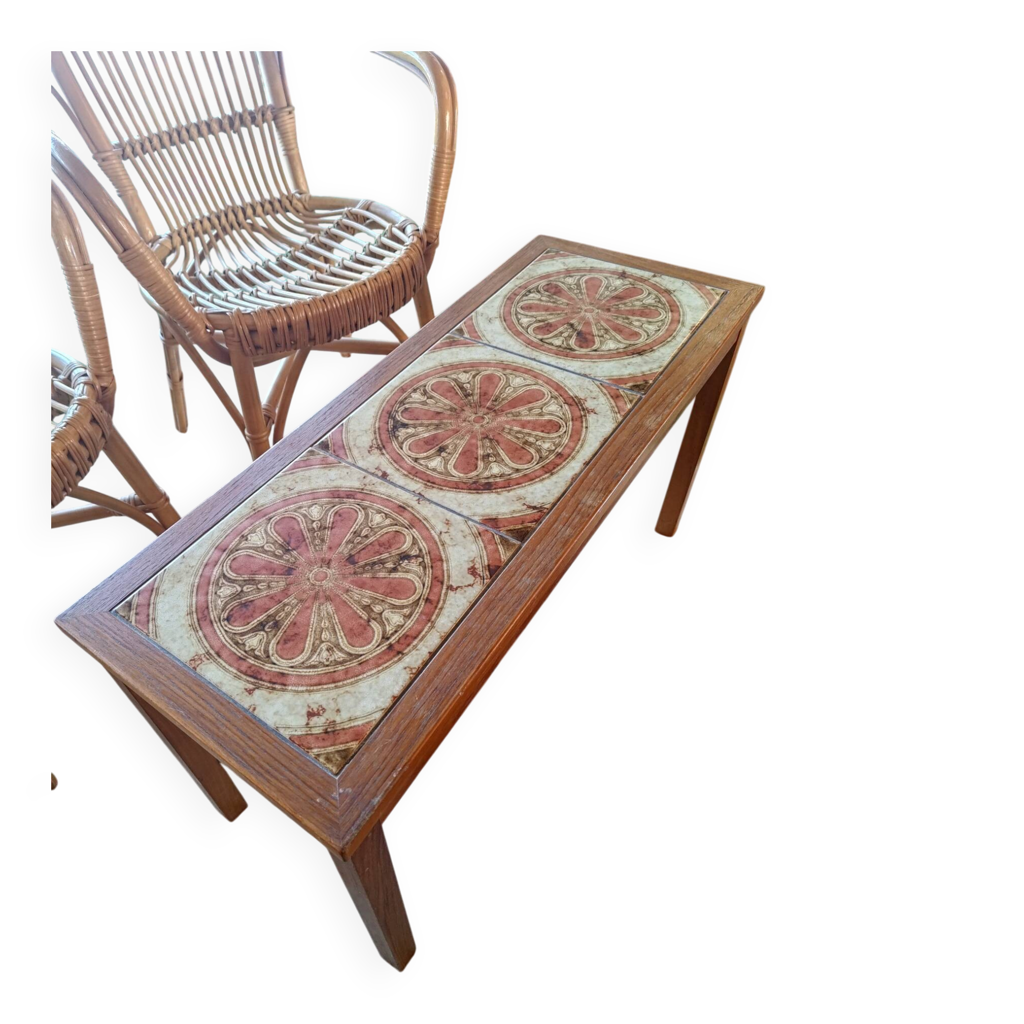 Wood ceramic coffee table