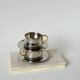 Duo of double-walled stainless steel espresso cups Made in Italy, Design 1970