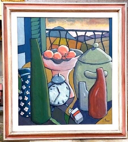 Oil on canvas Still Life at Dawn "Franco Prayer" (1924) 80 x 70 cm