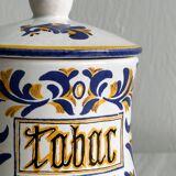 Pot à tabac décor peint à la main.