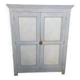 Low Parisian wardrobe with two doors, made of fir with original patina