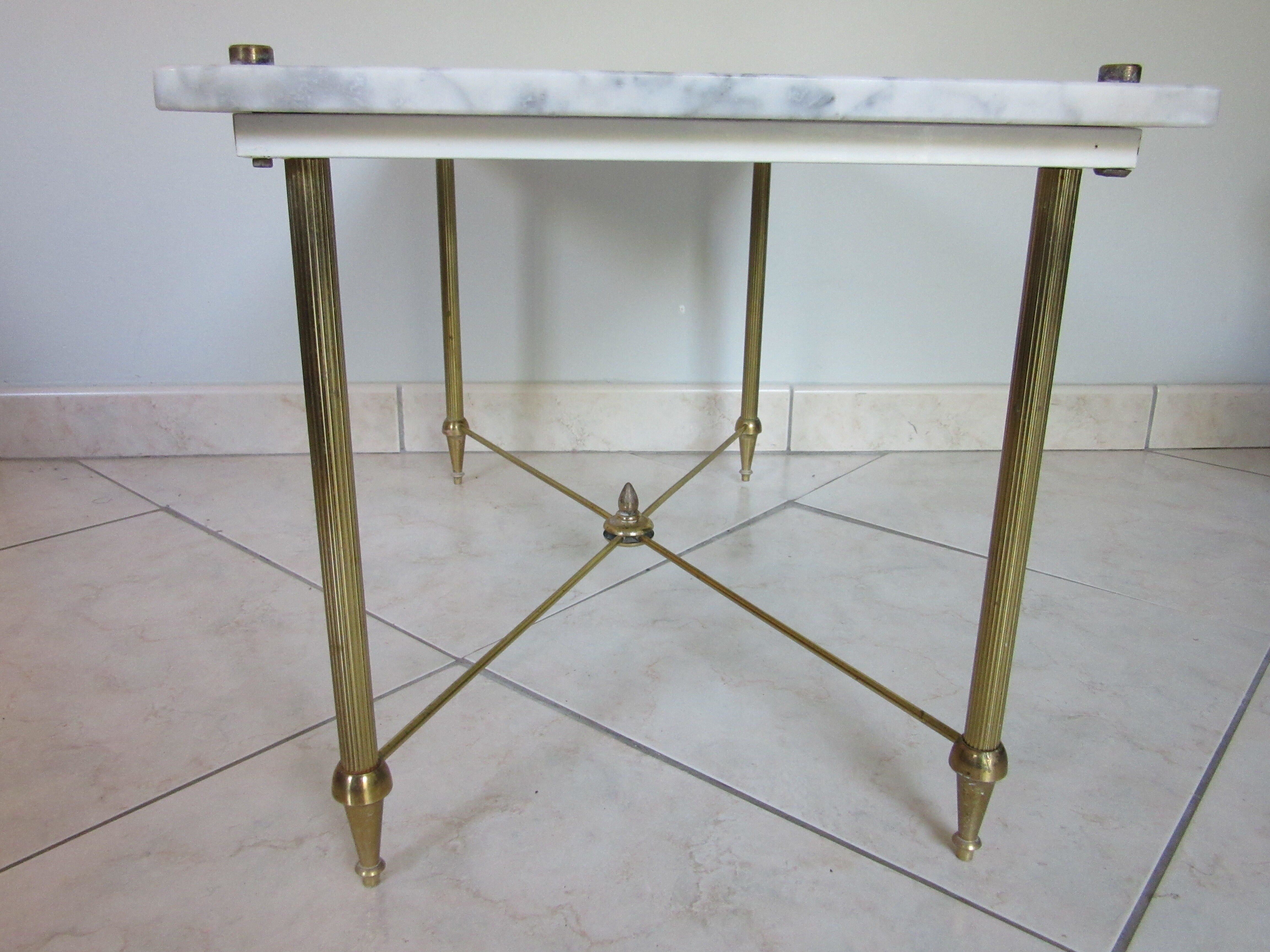 Marble and brass coffee table