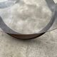 Vintage 1970s organic wood glass round coffee table