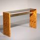 Max Papiri side table in woven banana wood and smoked glass – A sculptural modern classic
