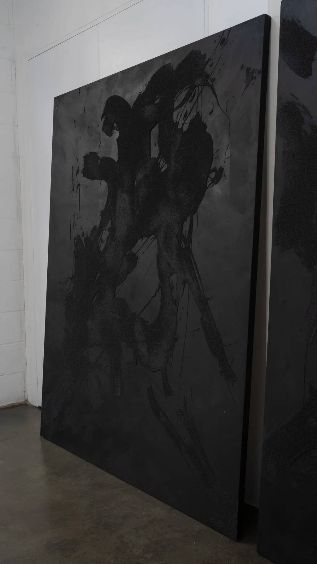 Large abstract diptych, mixed media on canvas by Alyse Stone RCA