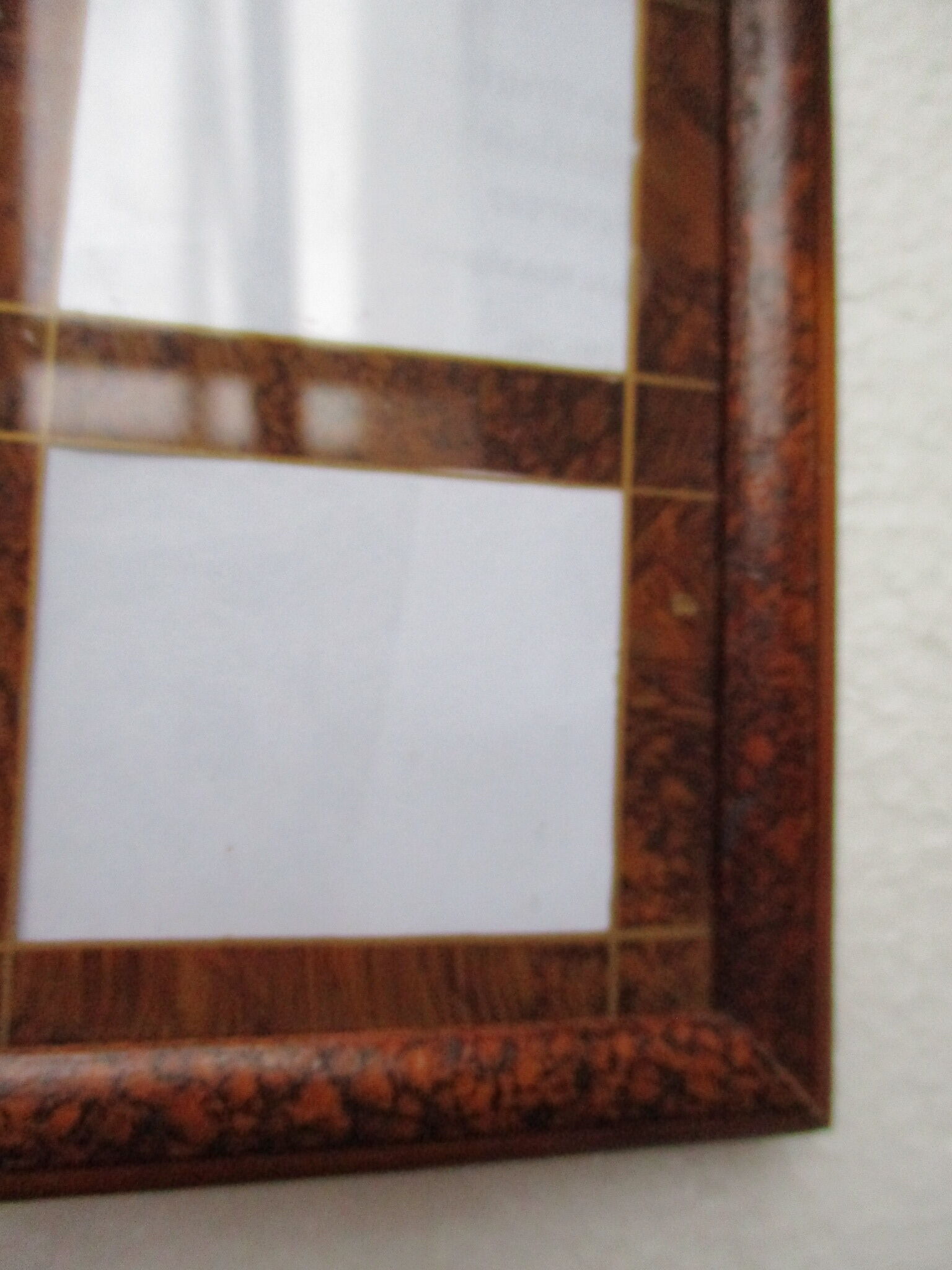 Old wooden photo frame, wall
