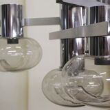 Chrome ceiling lamp by Toscana Luce, 1970s