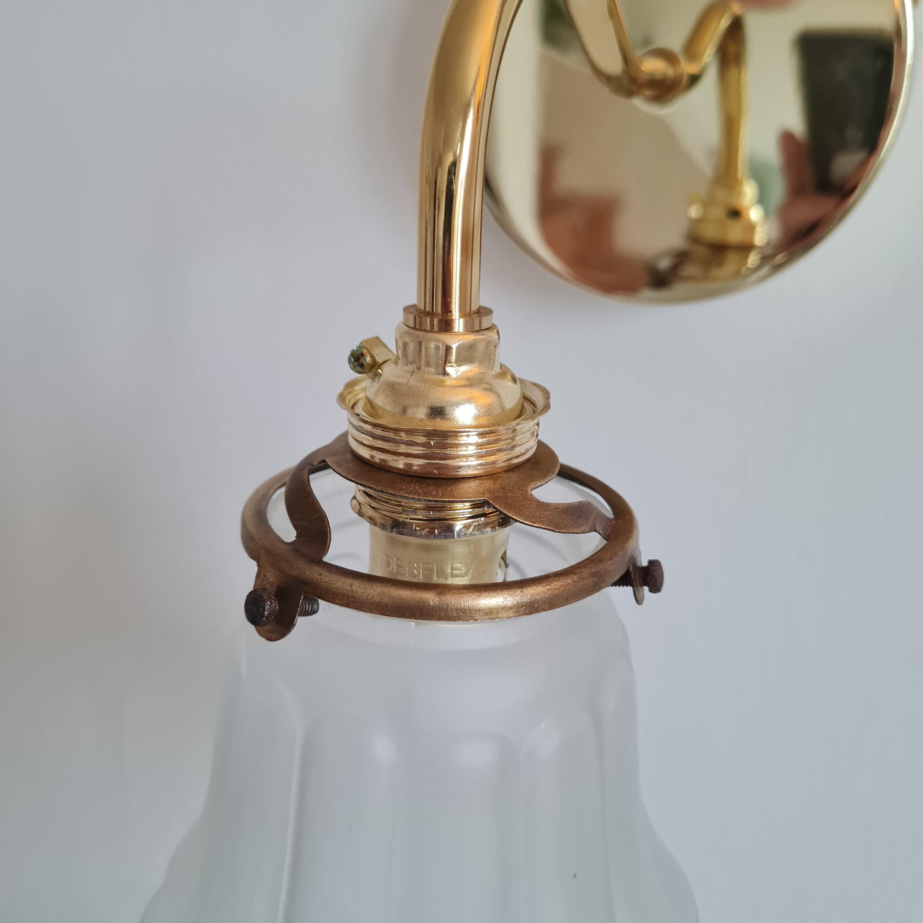 Vintage glass globe wall lamp