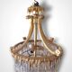 Golden bronze chandelier with crystal pendants, 19th century.