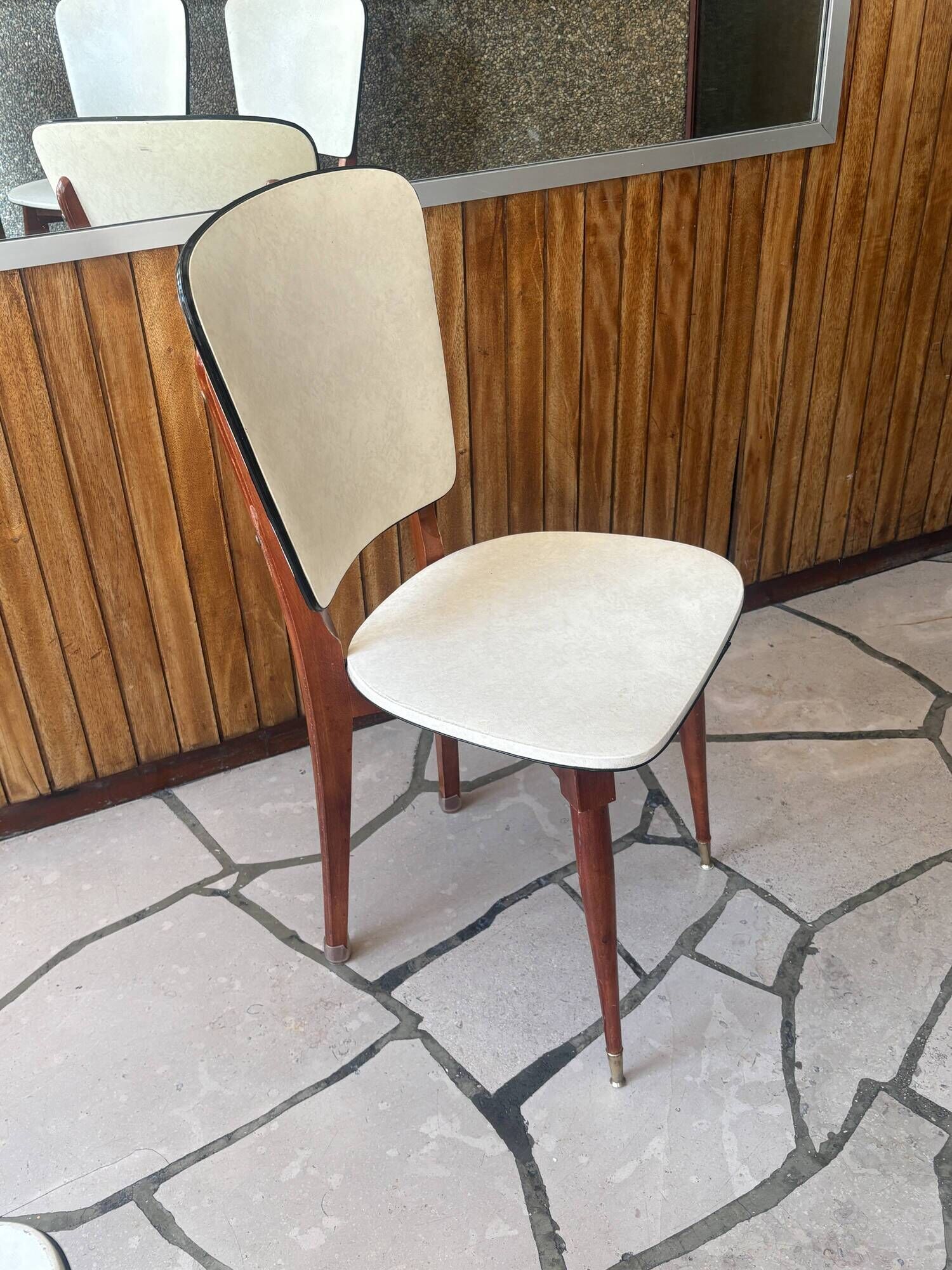 Set of mid-century Scandinavian-inspired chairs.