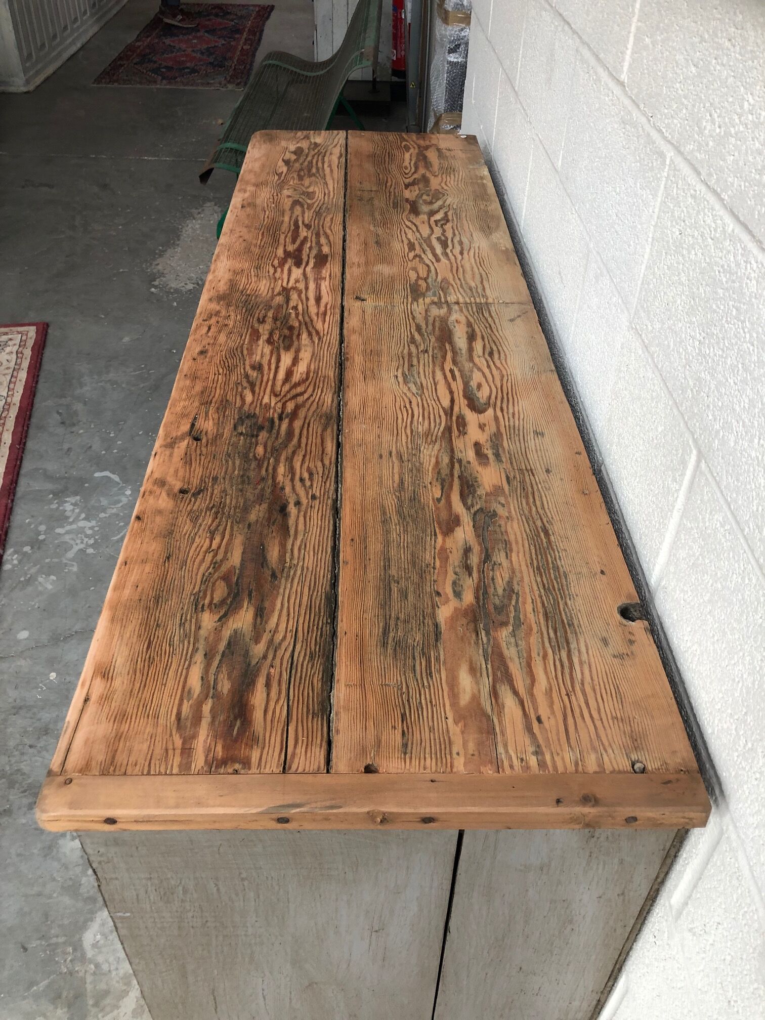 Old workshop furniture patinated