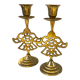 Lot 2 golden candle holders