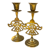 Lot 2 golden candle holders