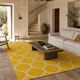 Vintage Moroccan Hand Loomed Yellow and Ivory Wool Rug, Late 20th Century