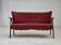 1960s, Danish 2-seater sofa, red furniture fabric, beech wood.