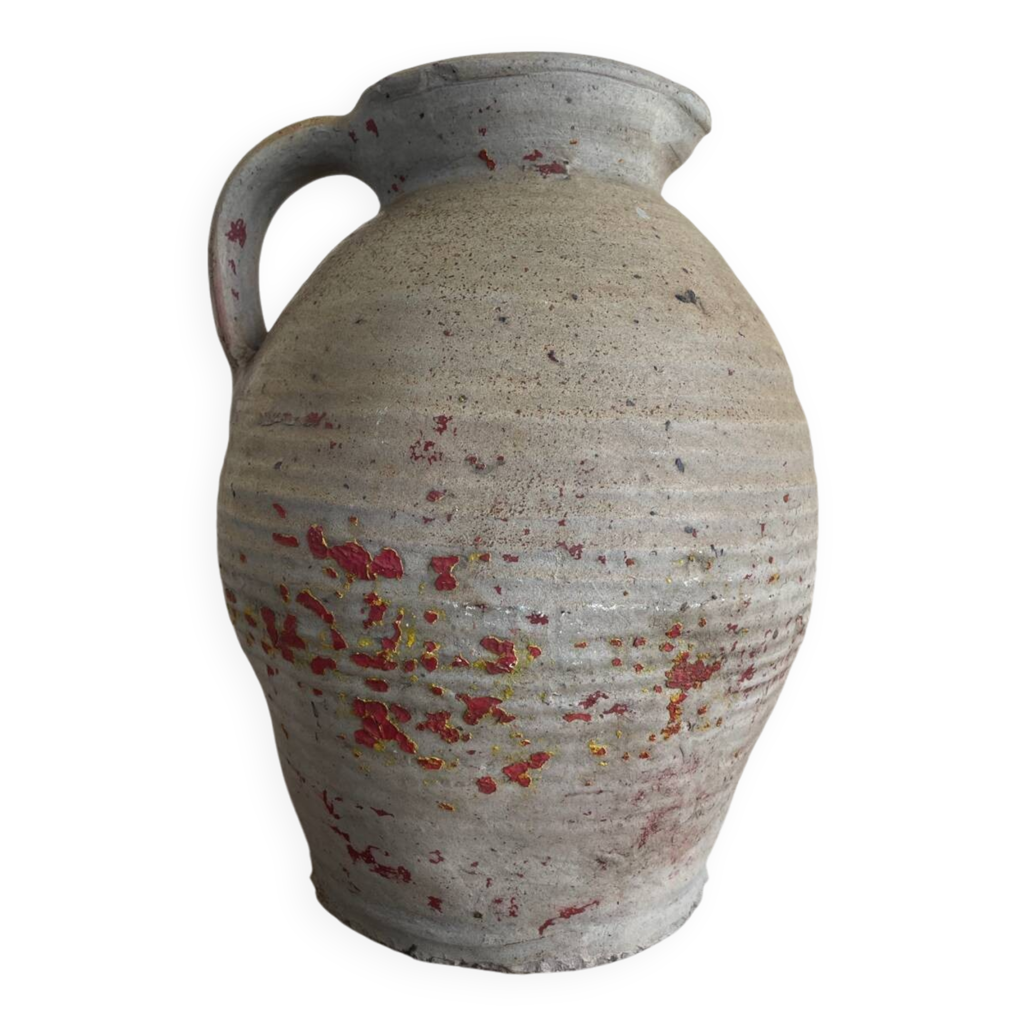 Antique small stoneware wine jug French wine oil ca