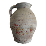 Antique small stoneware wine jug French wine oil ca