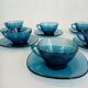 Arcopal Blue Coffee Set 6 Cups and Under Cups