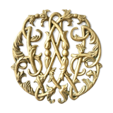 Underside of old solid brass dish, american manufacture Virginia Metalcrafters