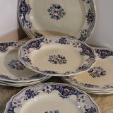 Set of 8 large flat plates + 1 round dish - longchamp