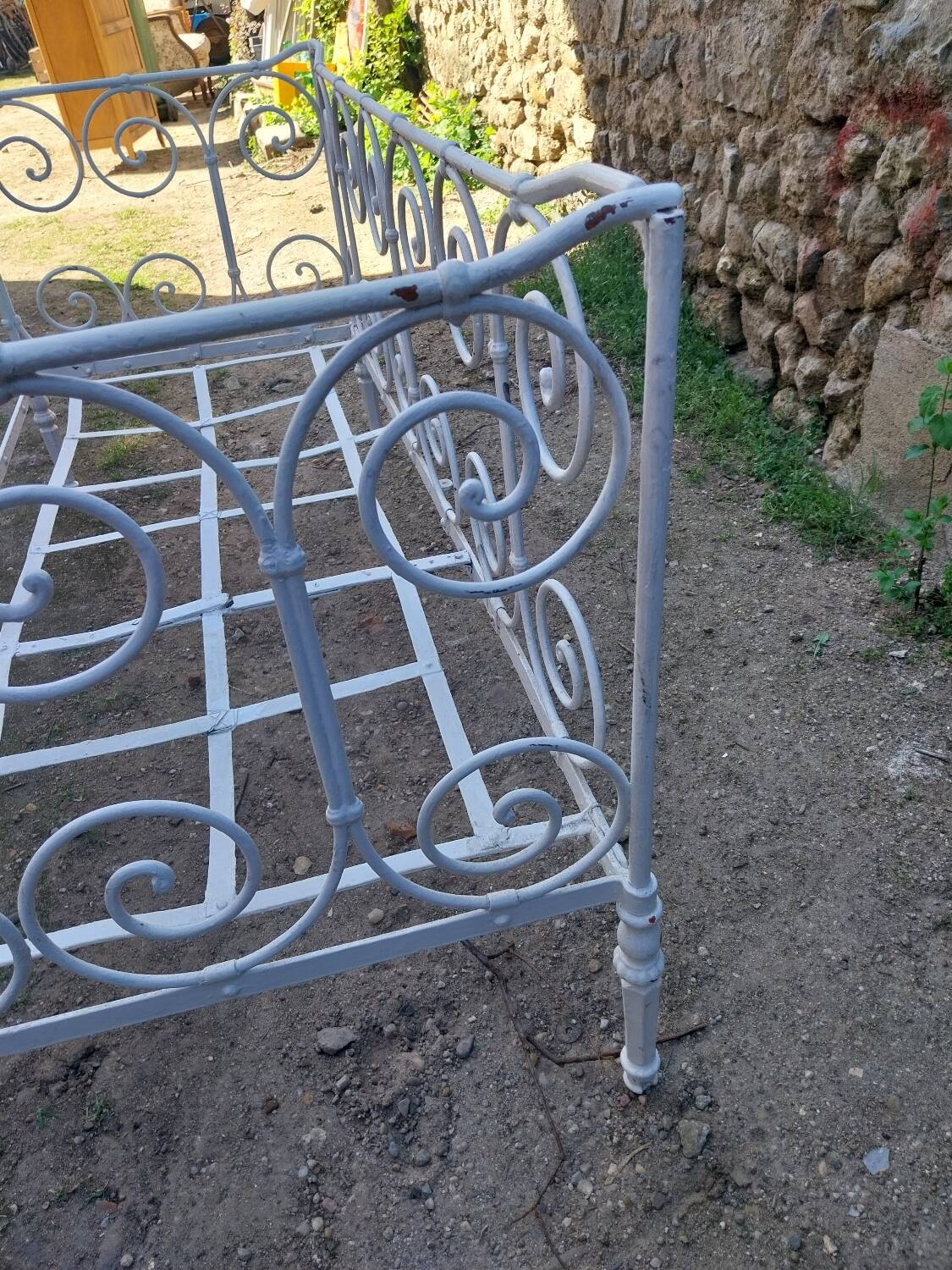 Wrought iron garden sofa bed