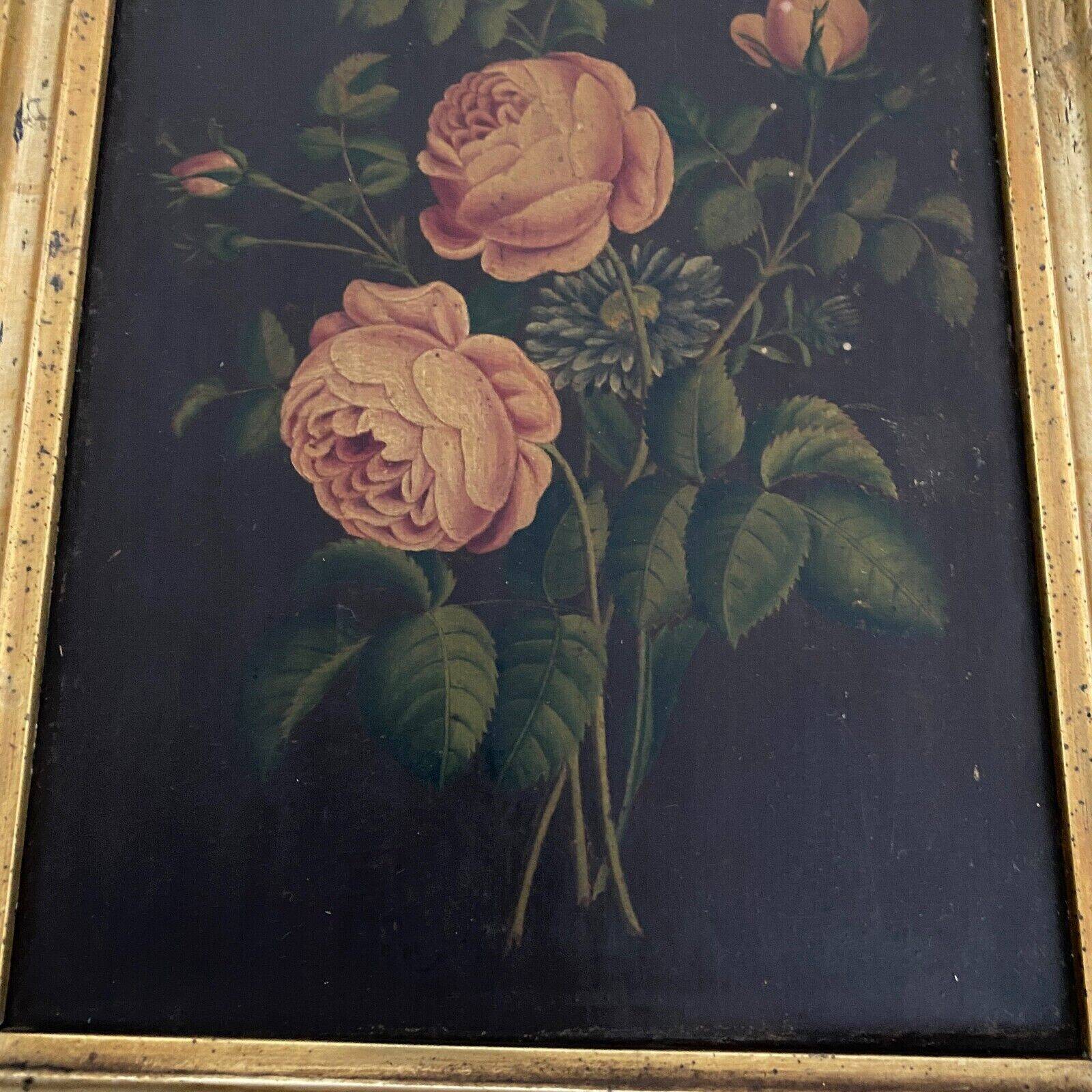 Pair of still lifes, oils on cardboard, late 19th century, bouquets of flowers