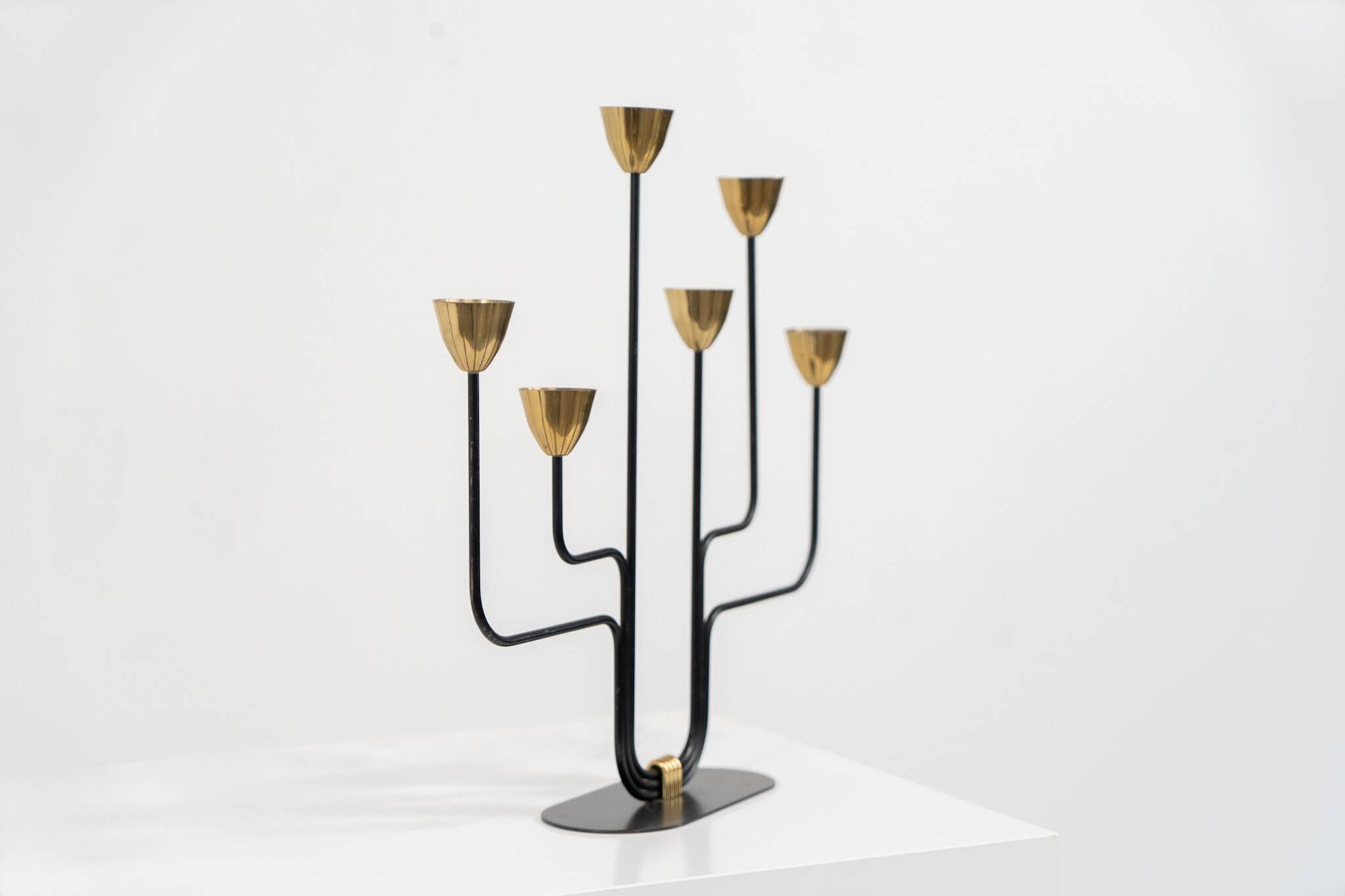 Candelabra in brass and metal by Gunnar Ander for Ystad-Metal