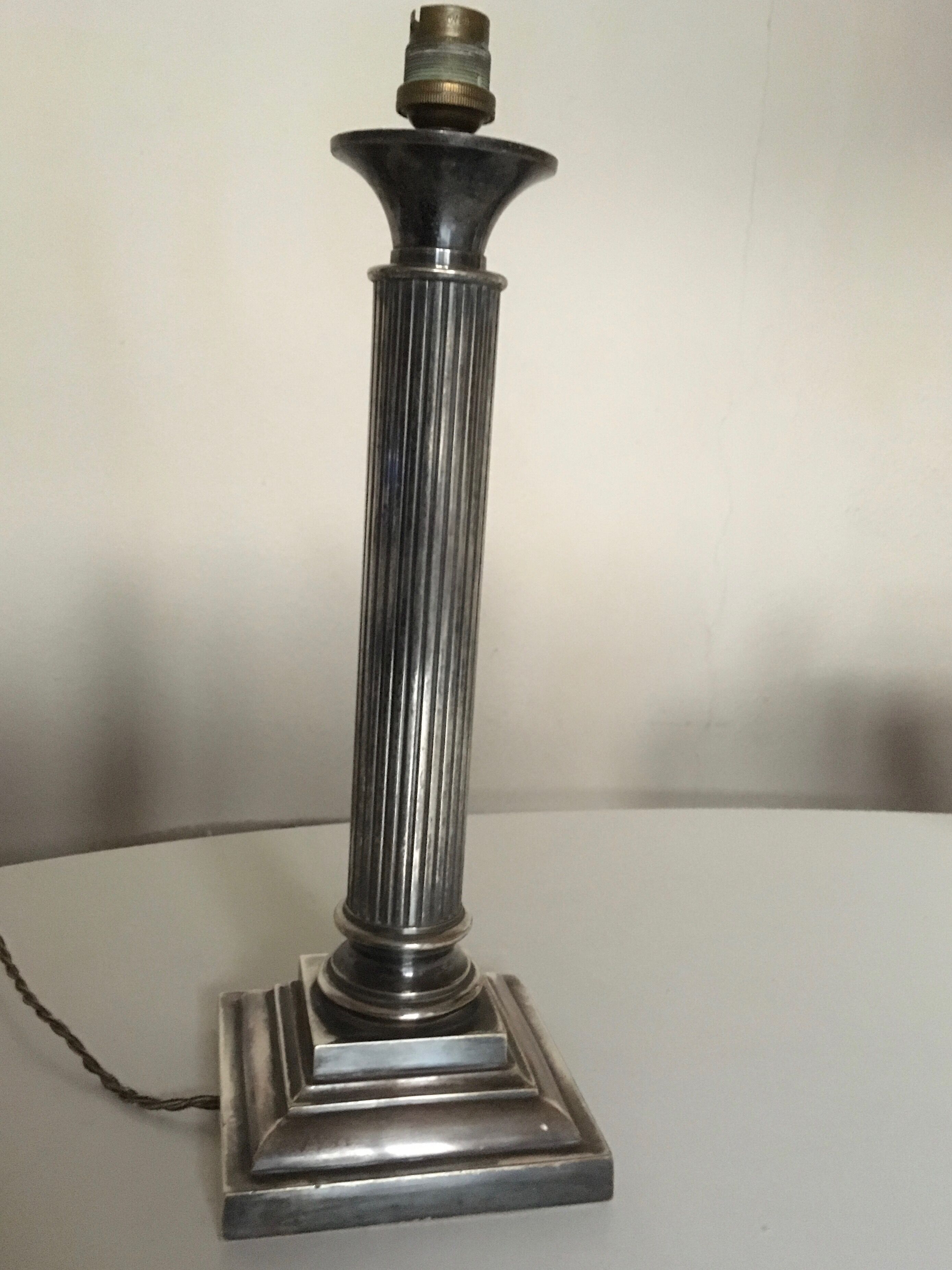 lamp column neoclassical greek revival in bronze silver years 60s