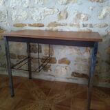 Metal and wood desk from the 1970s.