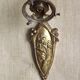 French art nouveau bronze wall light white frilled patterned glass shade 4213