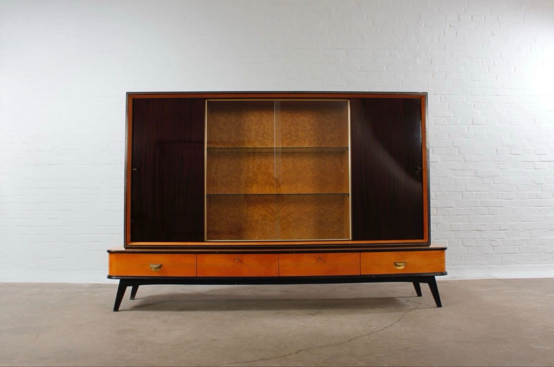 50´s Vintage Buffet von Musterring Highboard Vitrine Bar kommode