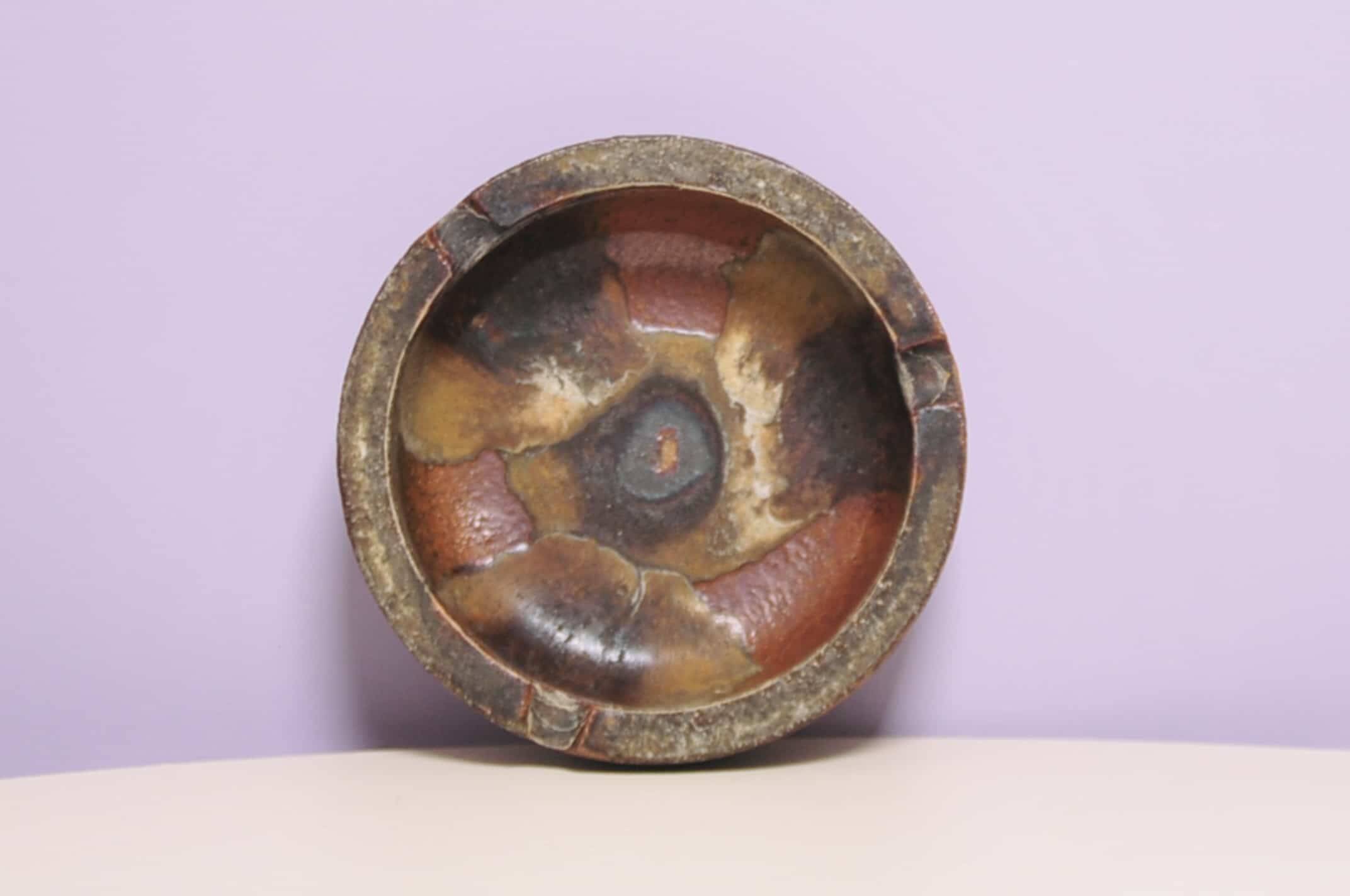Brown ceramic ashtray bowl Axella