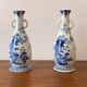 Old pair of blue and white porcelain vases from Japan - in good condition.