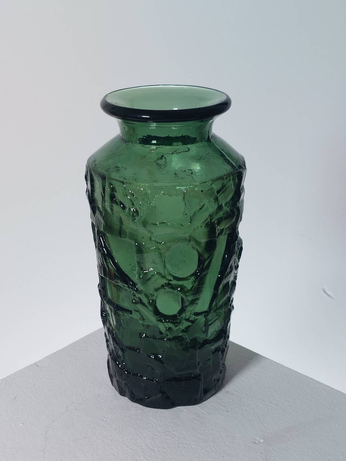 Vintage Mid Century Glass Vase by Augusstson Ruda Glasbruk